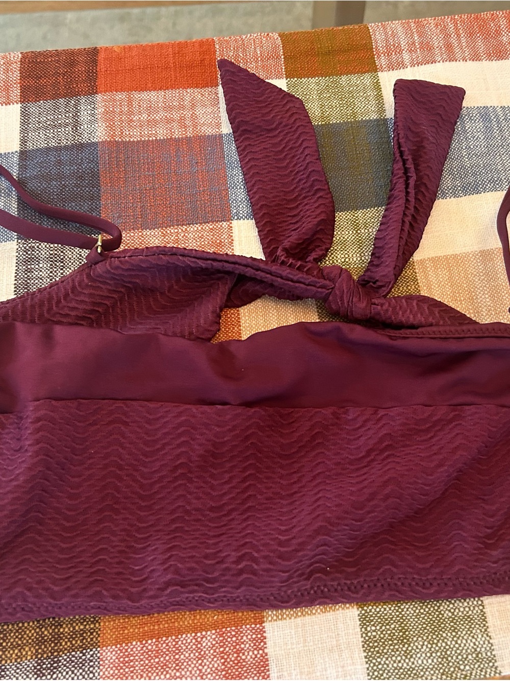 Sanctuary Deep Wine Textured Bandeau with Front Knot